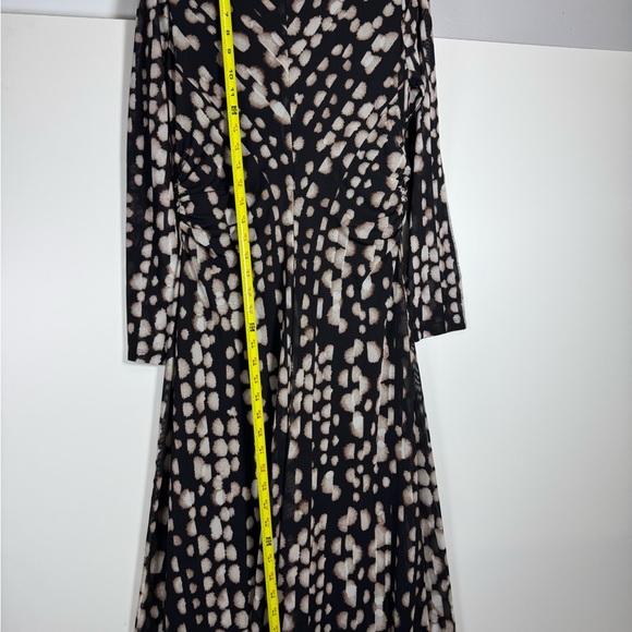 NWOT‎ Maggy London Mesh Printed Long Sleeved Fit Flare ALine Midi Dress Sz 8 - Picture 5 of 14